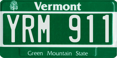 VT license plate YRM911