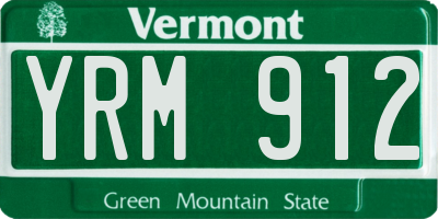 VT license plate YRM912