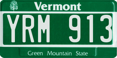 VT license plate YRM913