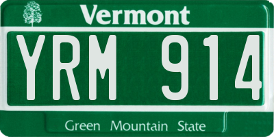 VT license plate YRM914