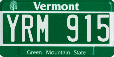 VT license plate YRM915