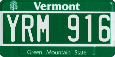 VT license plate YRM916