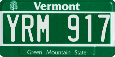 VT license plate YRM917