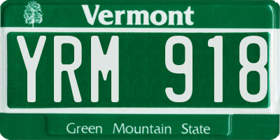 VT license plate YRM918