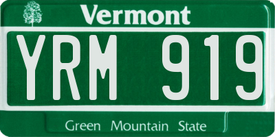 VT license plate YRM919