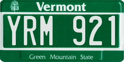 VT license plate YRM921