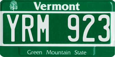 VT license plate YRM923