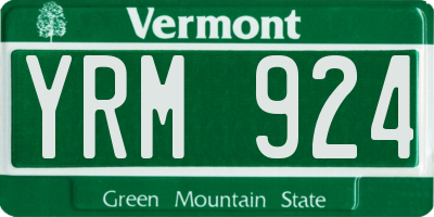 VT license plate YRM924