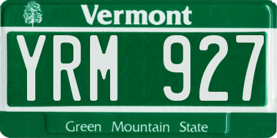 VT license plate YRM927
