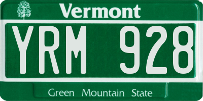 VT license plate YRM928