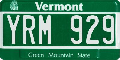 VT license plate YRM929