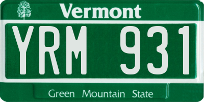 VT license plate YRM931