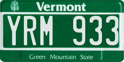 VT license plate YRM933
