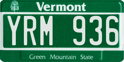 VT license plate YRM936