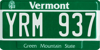 VT license plate YRM937