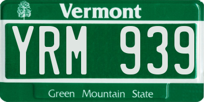 VT license plate YRM939