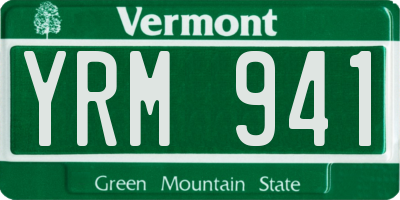 VT license plate YRM941