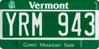 VT license plate YRM943