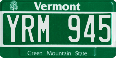 VT license plate YRM945