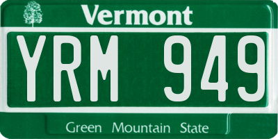 VT license plate YRM949