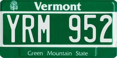 VT license plate YRM952