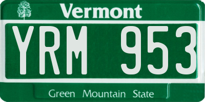 VT license plate YRM953