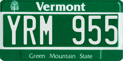 VT license plate YRM955