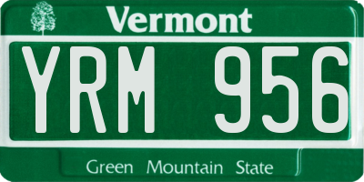 VT license plate YRM956