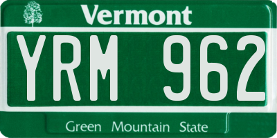 VT license plate YRM962