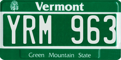 VT license plate YRM963
