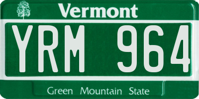 VT license plate YRM964