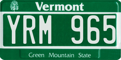 VT license plate YRM965