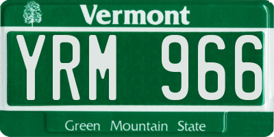 VT license plate YRM966