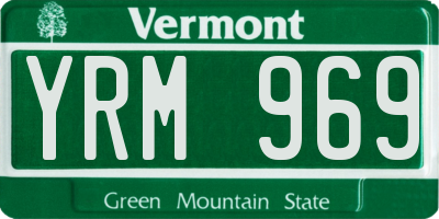VT license plate YRM969