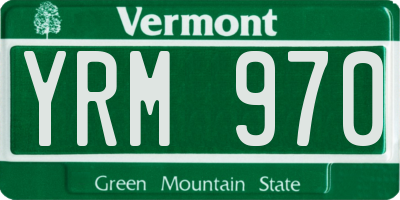 VT license plate YRM970