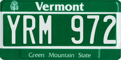 VT license plate YRM972