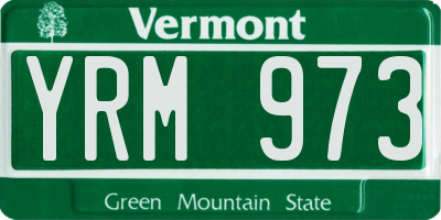 VT license plate YRM973