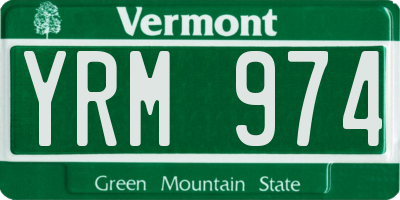 VT license plate YRM974