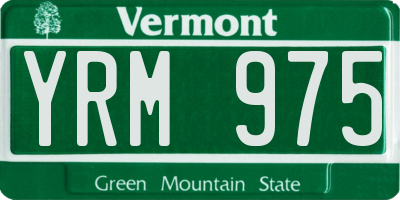 VT license plate YRM975