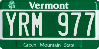 VT license plate YRM977