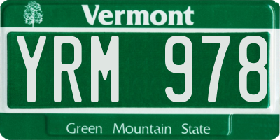 VT license plate YRM978