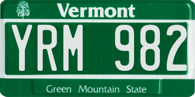 VT license plate YRM982