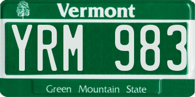 VT license plate YRM983