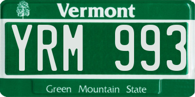 VT license plate YRM993