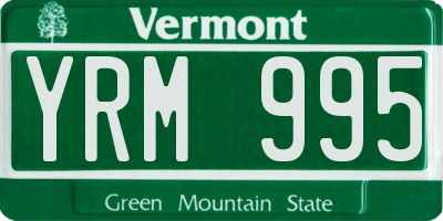 VT license plate YRM995