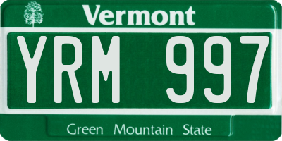 VT license plate YRM997