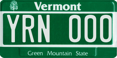 VT license plate YRN000