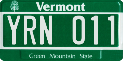 VT license plate YRN011