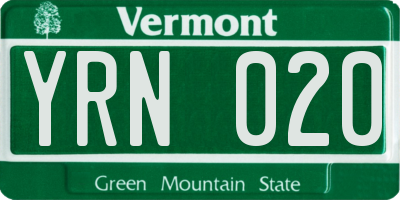 VT license plate YRN020