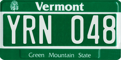 VT license plate YRN048